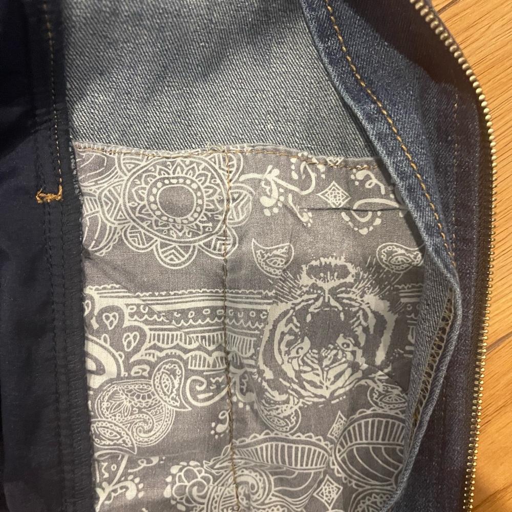 NEW📍Desigual Tottori  Embroidered Bomber Jacket velvet & Denim 40 medium - Picture 14 of 16